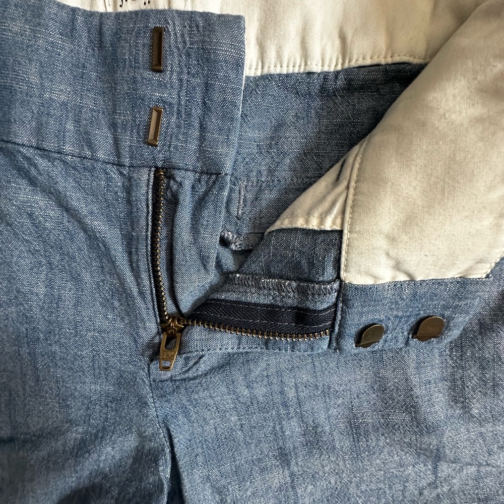 J. Crew Chambray Bermuda Shorts Flat Front Blue Women Size 0. - Picture 14 of 16
